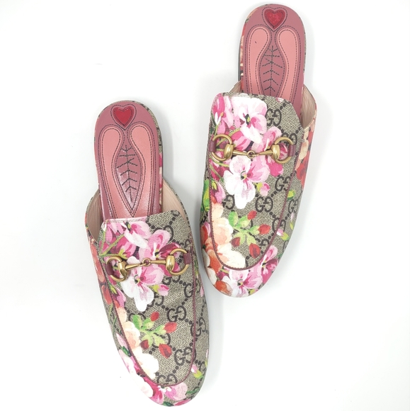 Gucci Other - Gucci 36 Bloom Princetown floral pink leather horsebit mules
